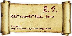Rózsavölgyi Imre névjegykártya