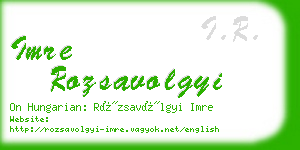 imre rozsavolgyi business card